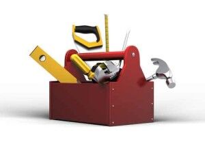Toolbox with tools